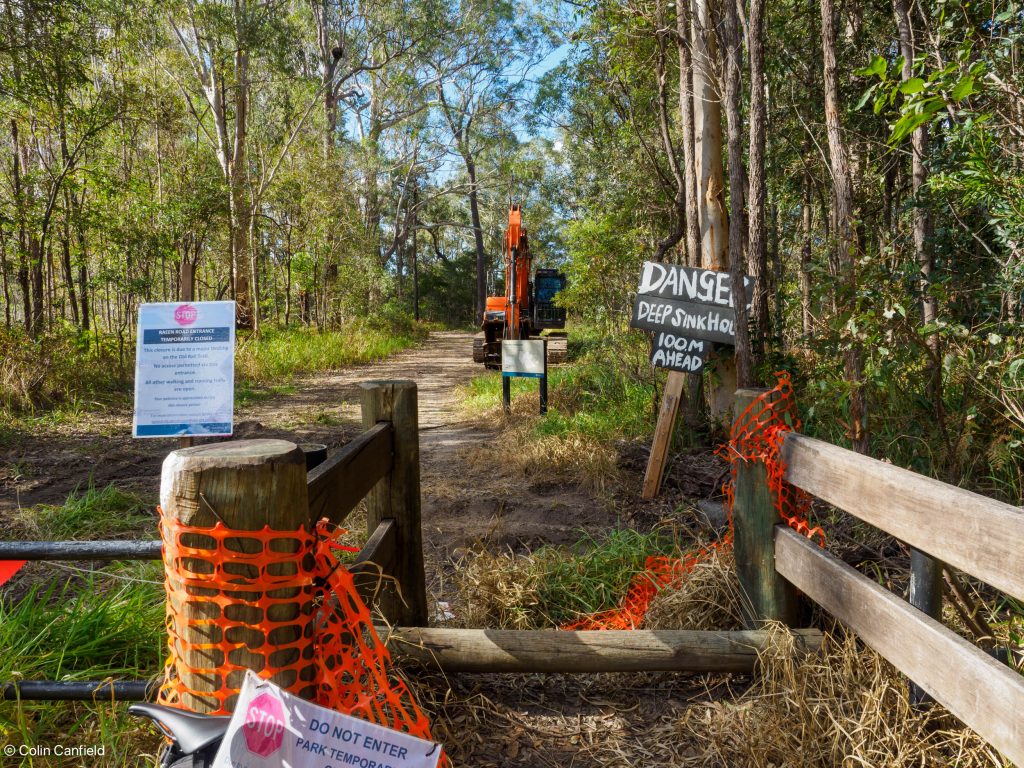 At the wrong end of the track.